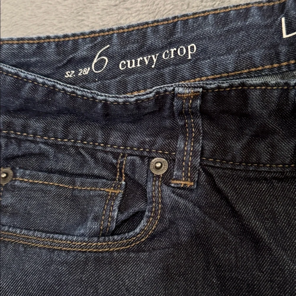 LOFT Dark Blue Women's Sz 6/28 Curvy Crop Jeans Everyday Wear Fall Staple